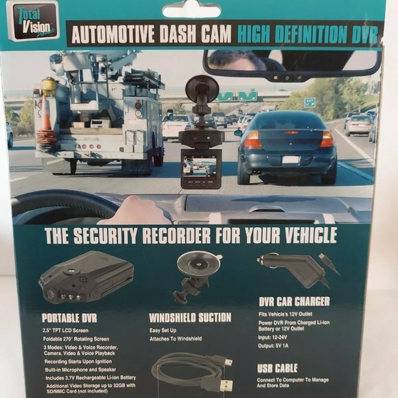 Black On-Dash Camera with LCD Screen and Circular Lens - Picture 5 of 7